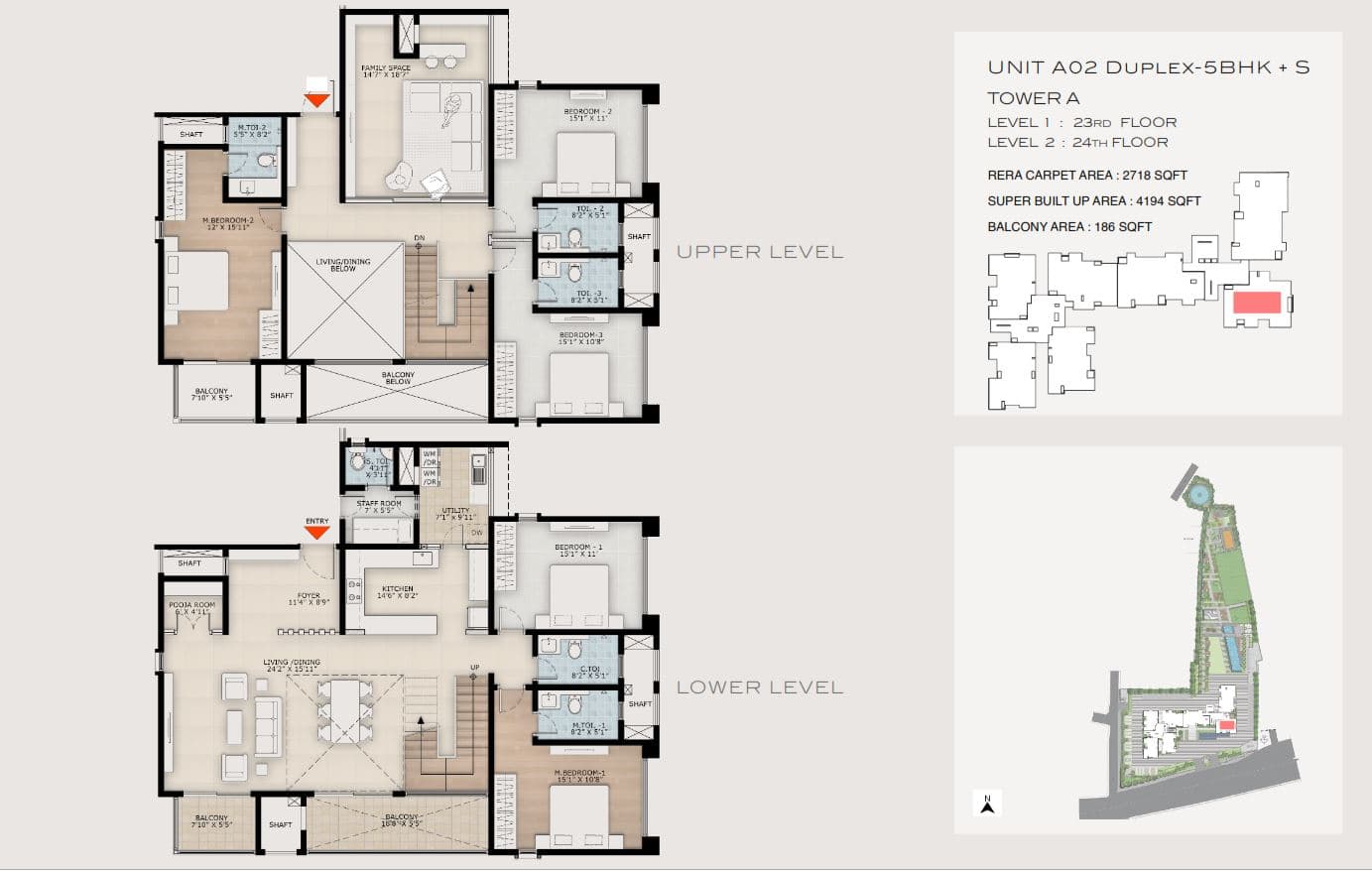 5BHK+Maid floor plan, DNR Highline