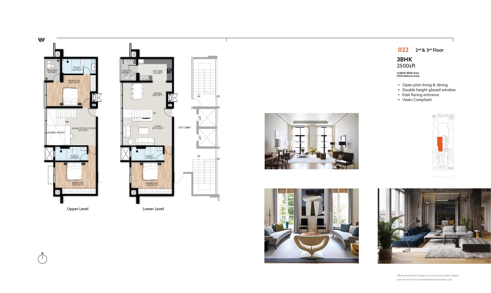 3BHK floor plan, Olde town by Living Walls