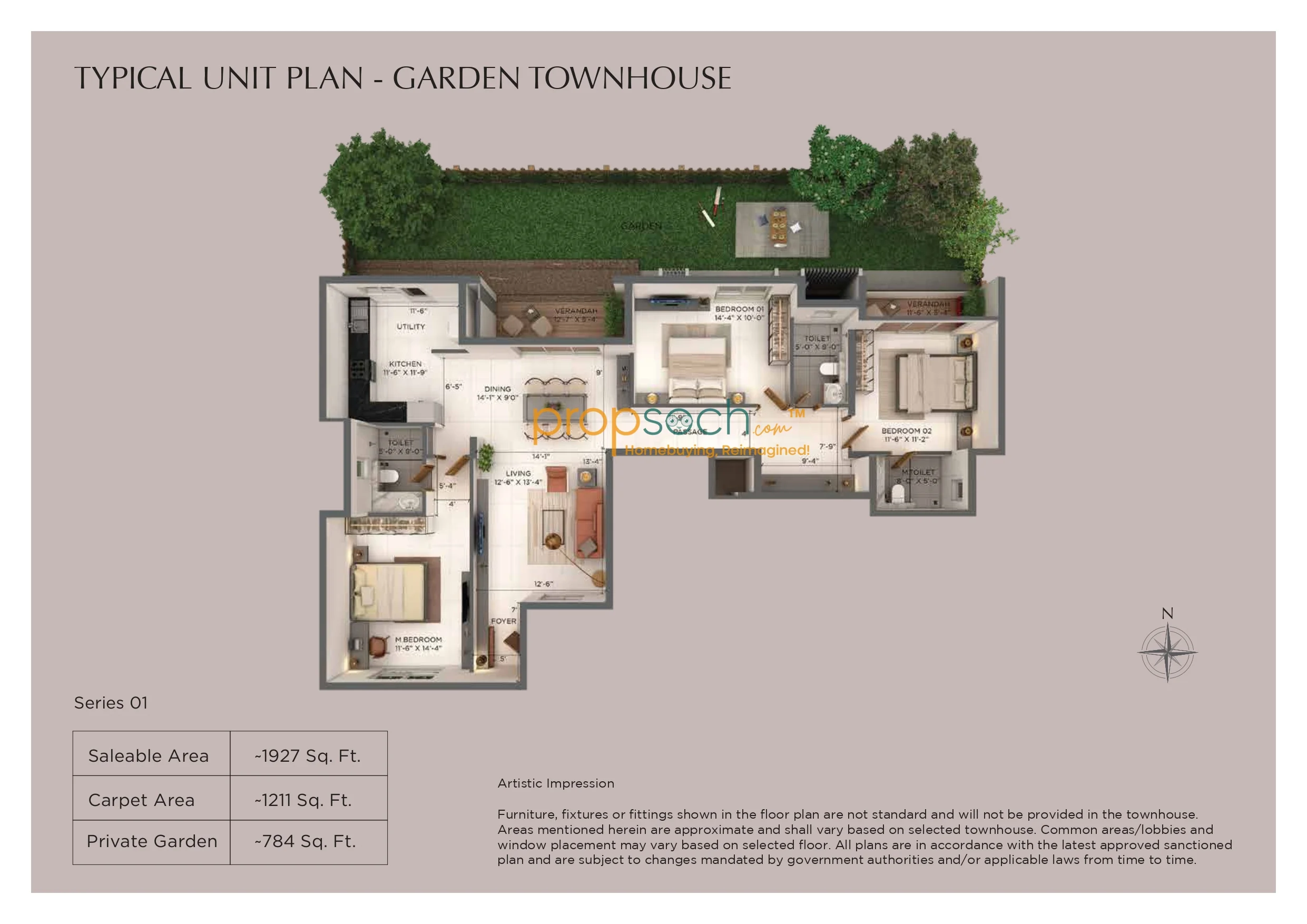 3BHK floor plan, Provident Deansgate