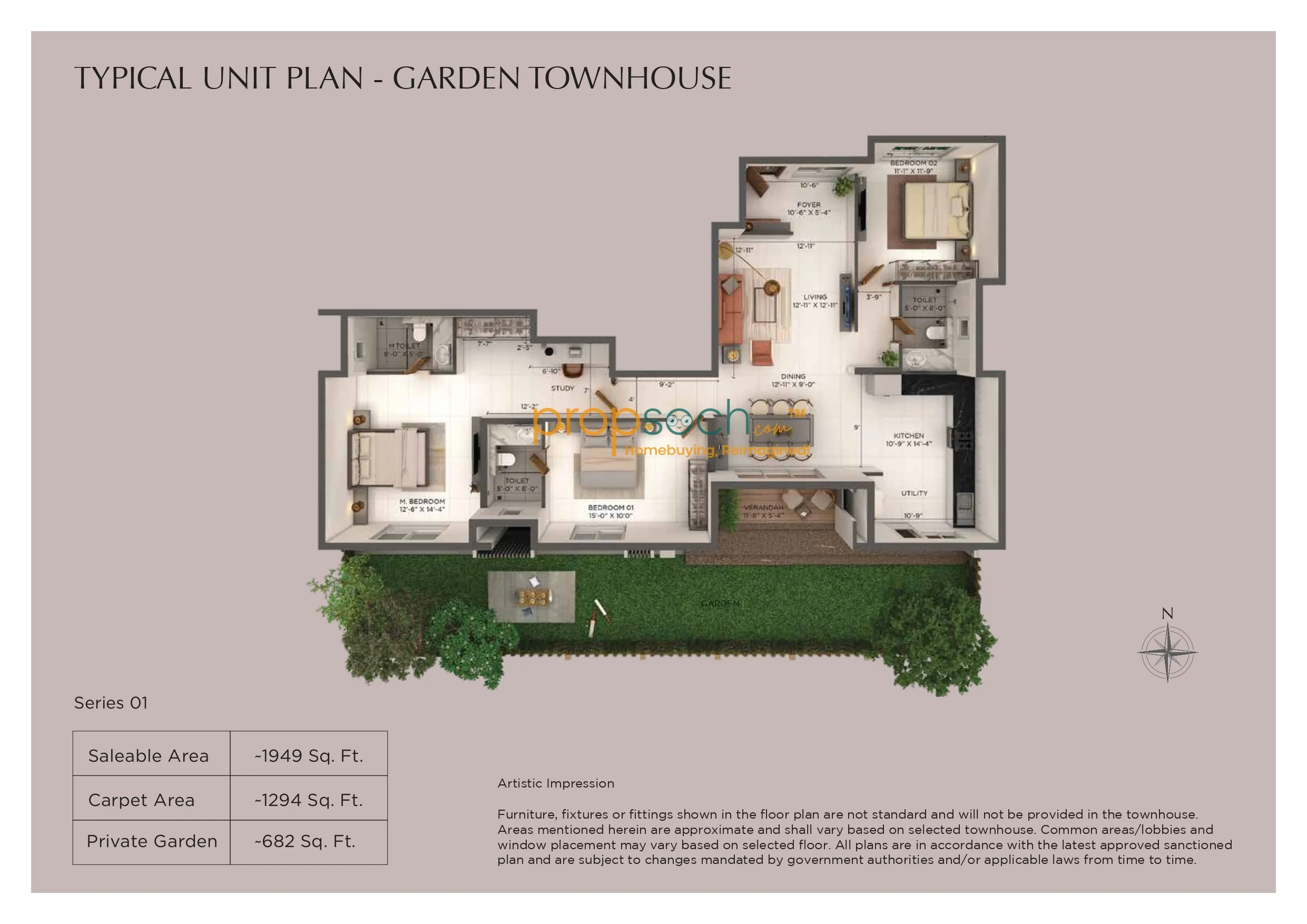 3BHK floor plan, Provident Deansgate