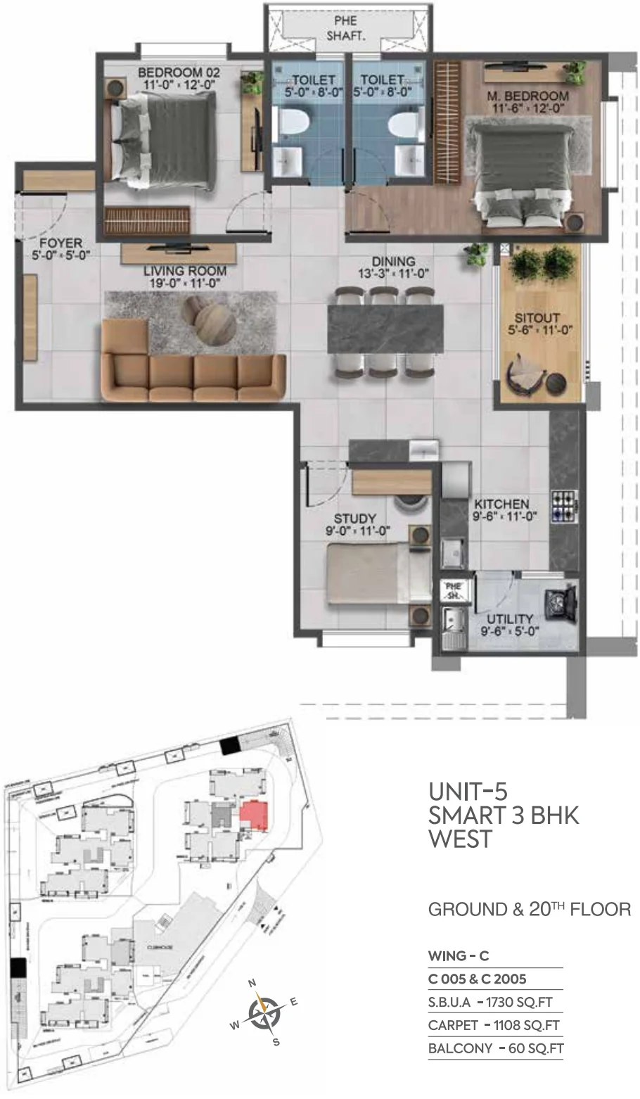 2.5BHK floor plan, Sarang By Sumadhura Phase-2