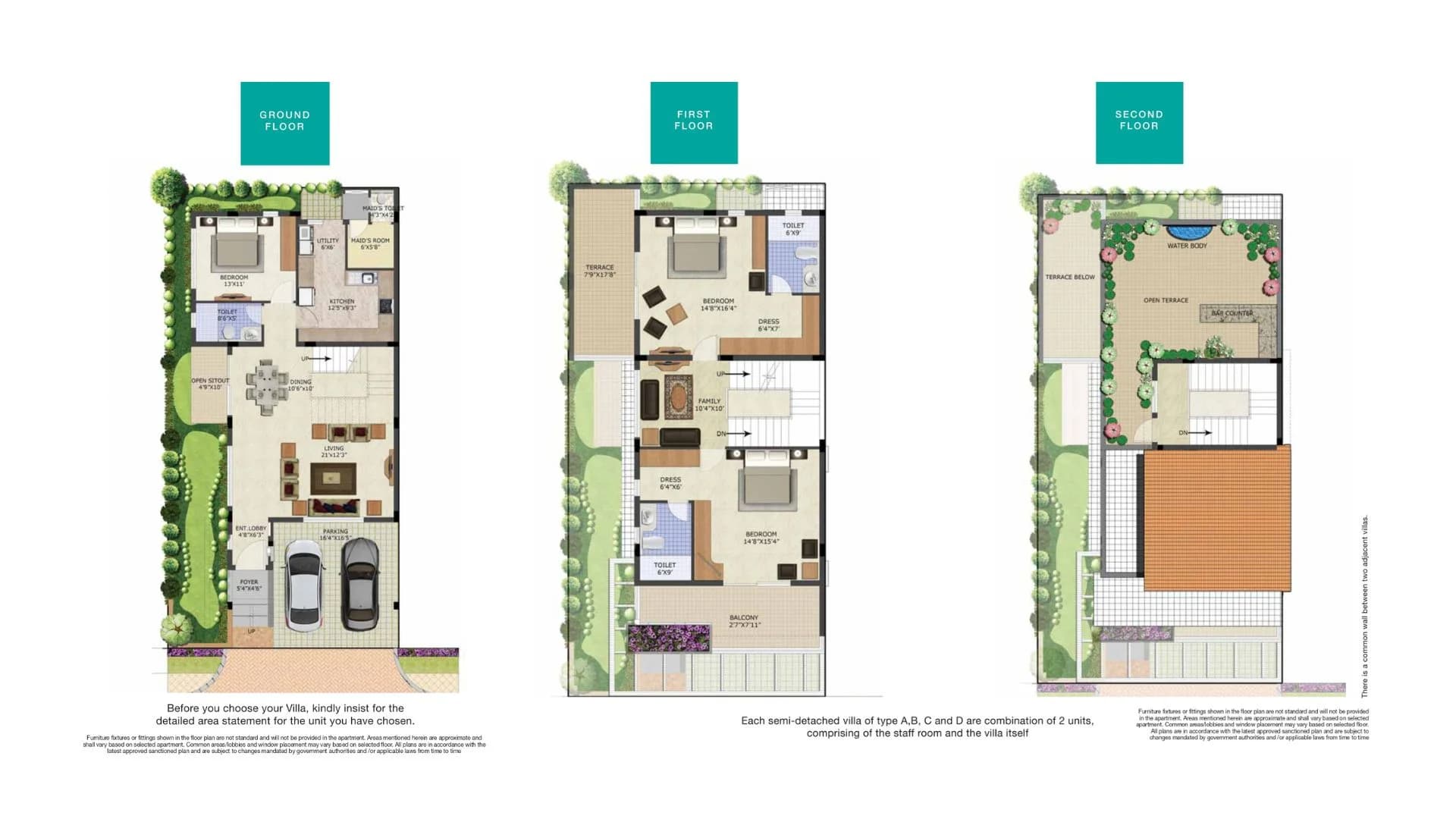 3BHK floor plan, Purvankara Sound Of Water Phase 2