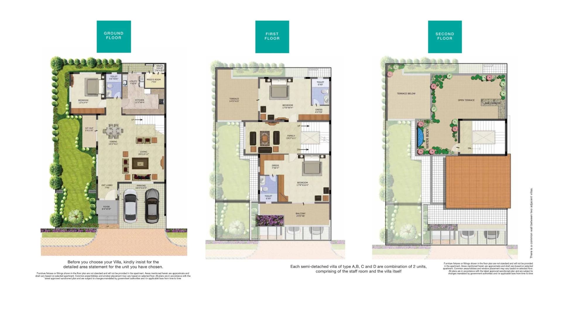 3BHK floor plan, Purvankara Sound Of Water Phase 2