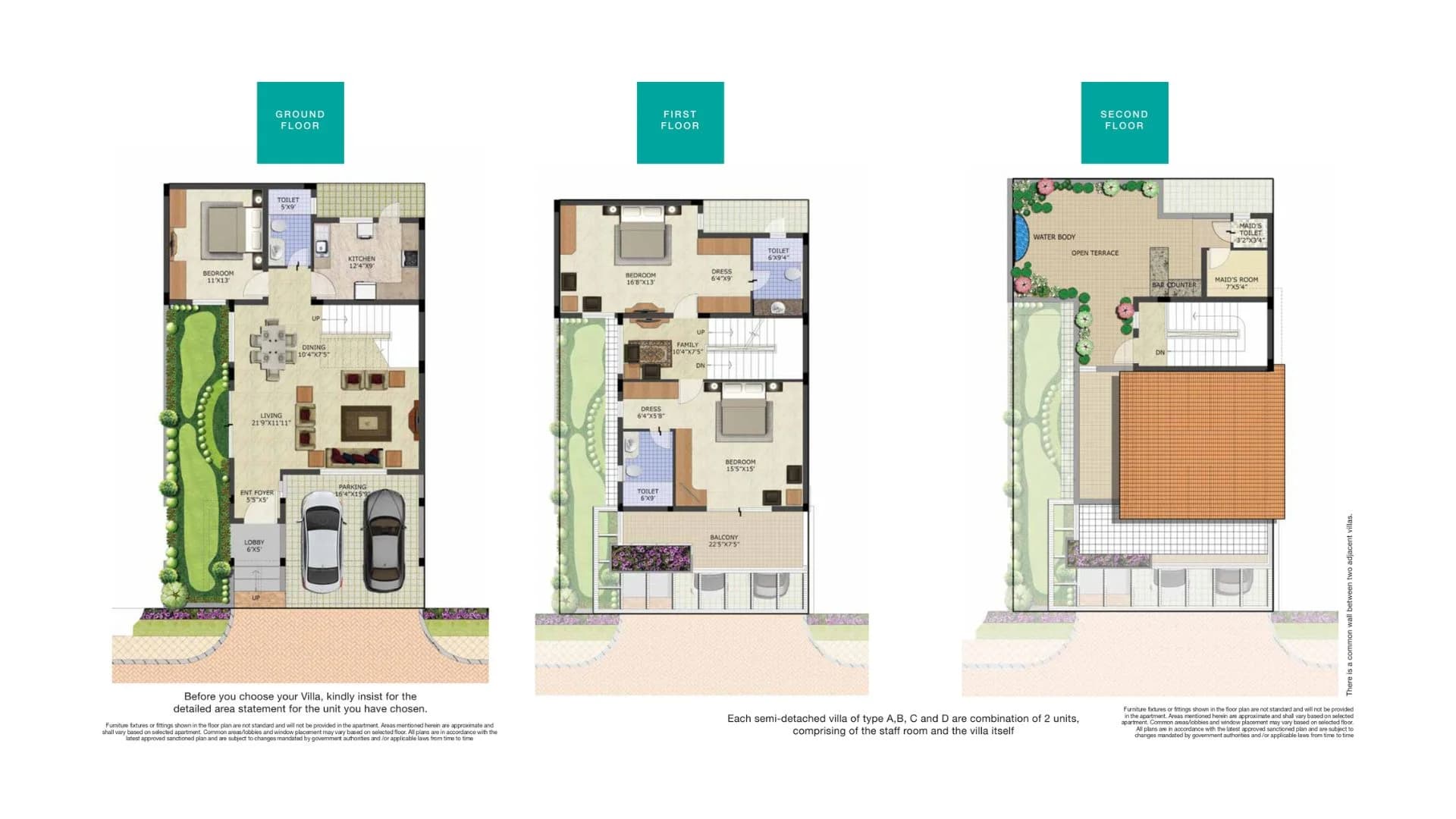 3BHK floor plan, Purvankara Sound Of Water Phase 3