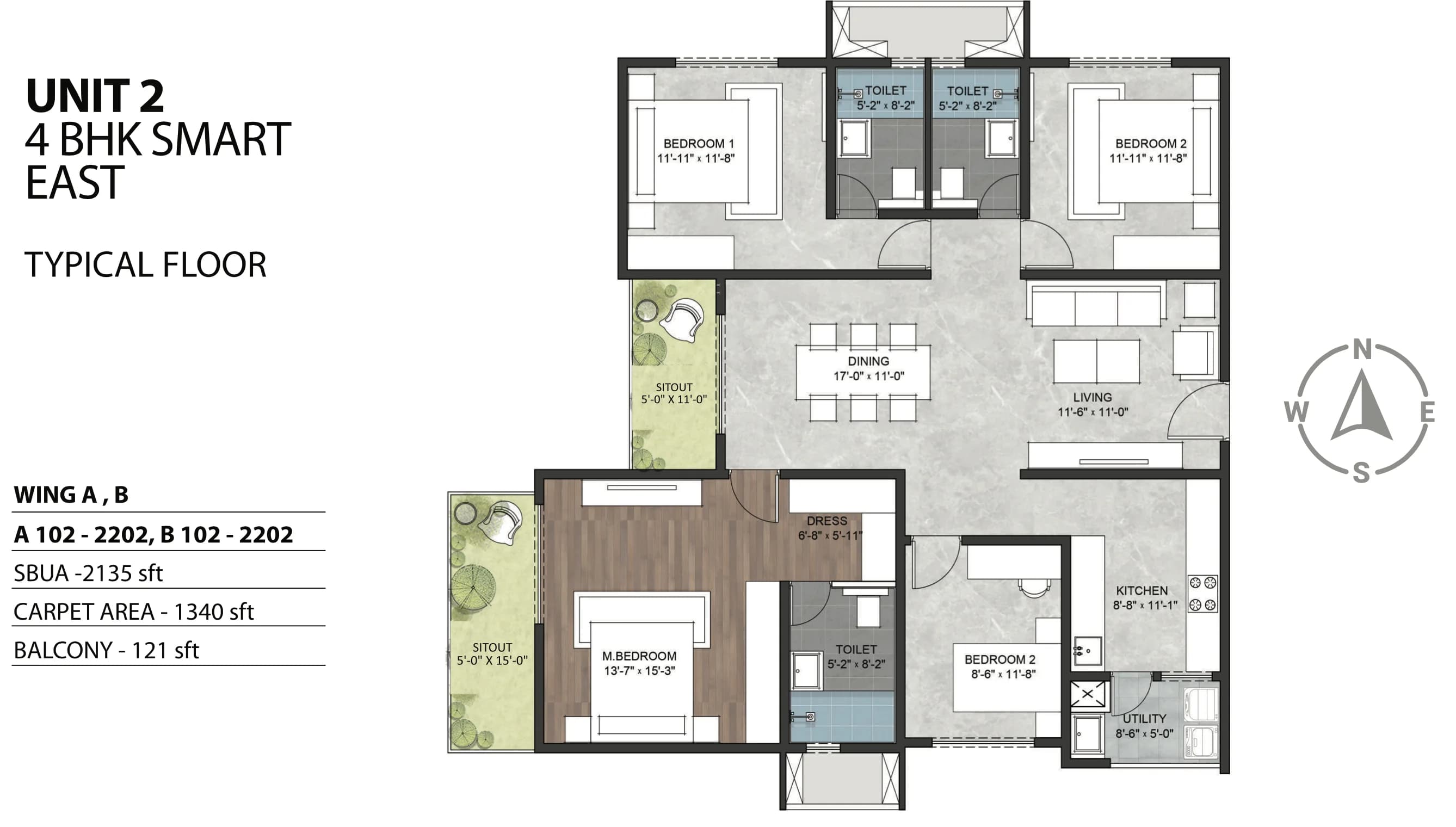 3.5BHK floor plan, Sumadhura Sarang